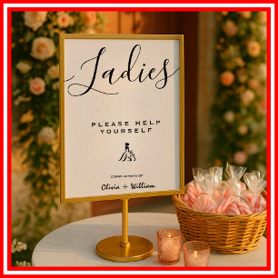 Minimalistisk Elegant i Bröllop Bathroom-tecken Poster