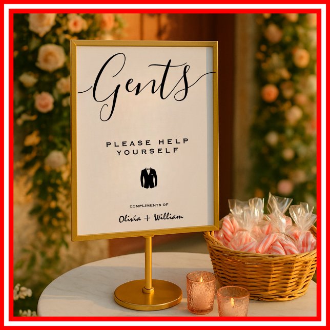 Minimalistisk Elegant i Bröllop Bathroom-tecken Poster (Skapare uppladdad)