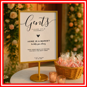 Minimalistisk Elegant i Bröllop Bathroom-tecken Poster