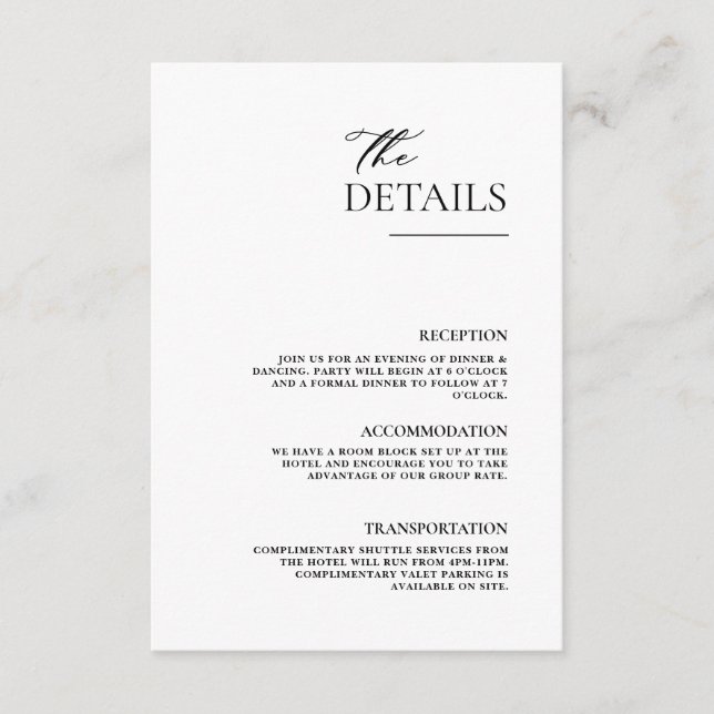 Minimalistisk Elegant i modern Chic Tilläggskort (Framsida)