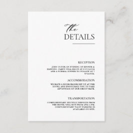 Minimalistisk Elegant i modern Chic Tilläggskort