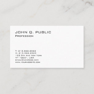 Minimalistisk Elegant i modern Professionell vit Visitkort