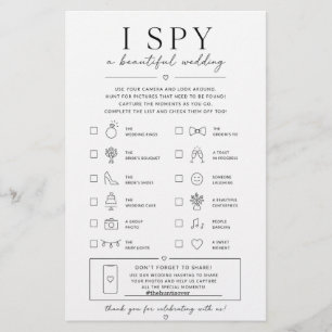 Minimalistisk Elegant I Spy Bröllopssökjakt Flygblad
