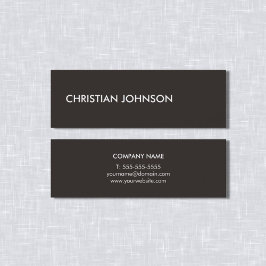 Minimalistisk Elegant Ivory Black White Consultant Mini Visitkort