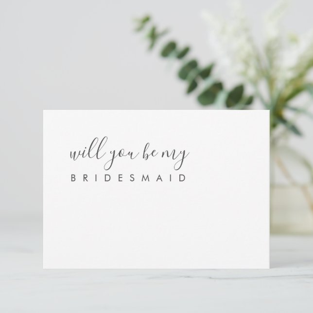 Minimalistisk Elegant Ivory Bridesmaid, chic elega Inbjudningar (Stående Fram)
