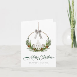 Minimalistisk Elegant - jul-Boho-sammansättning Helgkort