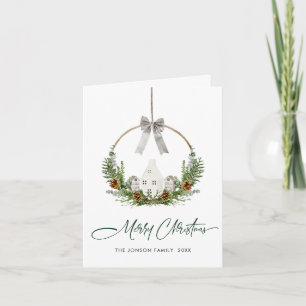 Minimalistisk Elegant - jul-Boho-sammansättning Helgkort