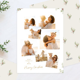 Minimalistisk Elegant Jul Botanisk 7 Bilder Julkort