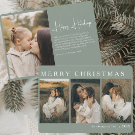 Minimalistisk Elegant Jul Enkel 4 Fotosändning Julkort