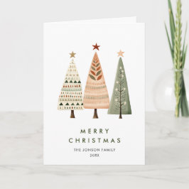 Minimalistisk Elegant jul Gräs Träd Helgkort