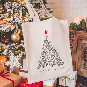 Minimalistisk elegant Julgran Red Star Tygkasse