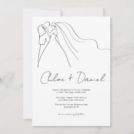 Minimalistisk Elegant Kalligrafi Bröllopsinbjudan Inbjudningar