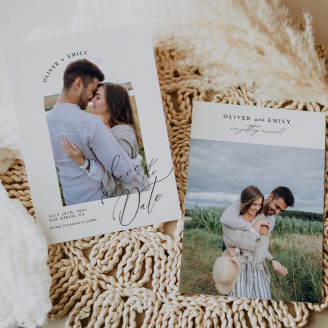 Minimalistisk Elegant - Kalligrafi - Spara datum Inbjudningar (Skapare uppladdad)