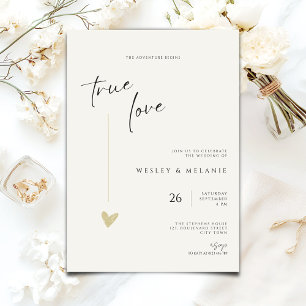 Minimalistisk Elegant Kalligrafi Typo Bröllop Inbjudningar