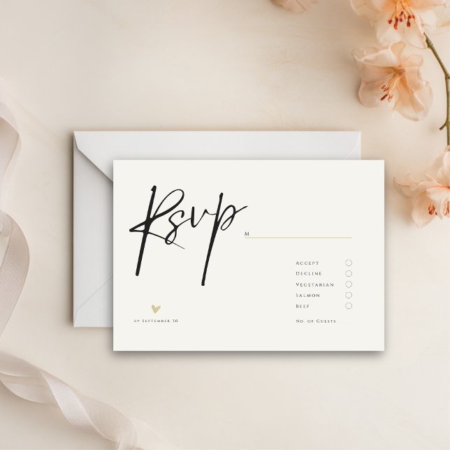 Minimalistisk Elegant Kalligrafi Typo Bröllop  OSA Kort (Skapare uppladdad)