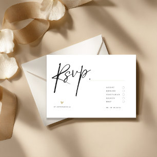 Minimalistisk Elegant Kalligrafi Typo Bröllop OSA Kort