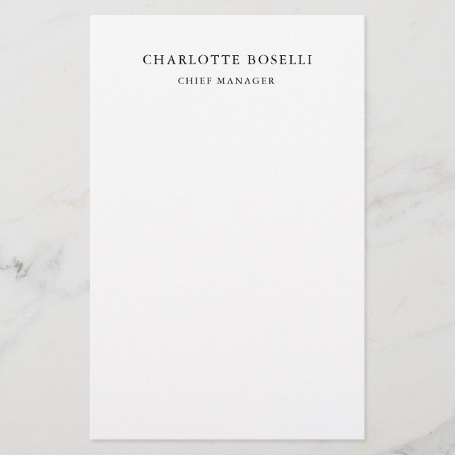 Minimalistisk Elegant Klassisk Professionell Enkel Brevpapper (Framsida)