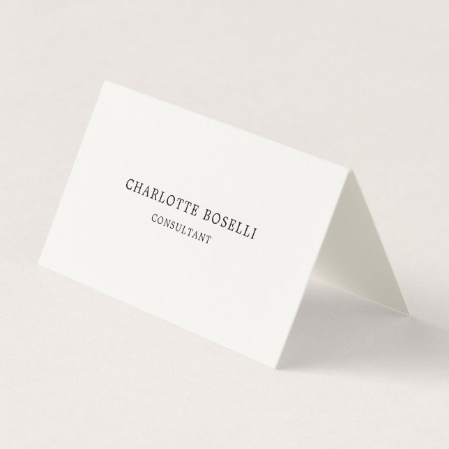 Minimalistisk Elegant Klassisk Professionell Kräm Visitkort (Framsida)
