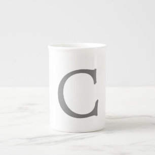 Minimalistisk Elegant Klassiskt monogram initialt  Benporslin Mugg