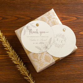 Minimalistisk Elegant kontur Blommigt Bröllop Gåvor Etiketter