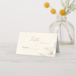 Minimalistisk Elegant kontur Blommigt Bröllop Placeringskort