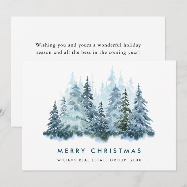 Minimalistisk Elegant korporerad jul Hälsning Julkort (Fram/baksida)