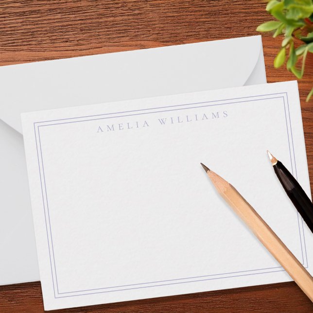 Minimalistisk elegant Lavender 2 Gräns Anteckningskort (Skapare uppladdad)