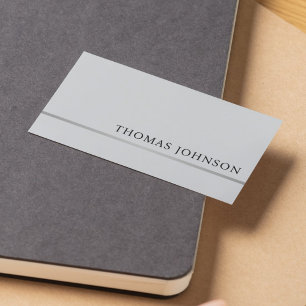 Minimalistisk Elegant Light Grått Faux Silver Line Visitkort