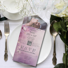 Minimalistisk Elegant Lilac-Blommigt QR-kodfoto