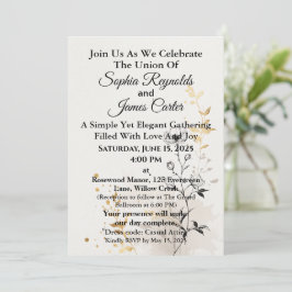 Minimalistisk | Elegant Line Art Design Bröllop Inbjudningar