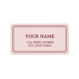 Minimalistisk Elegant Ljust Rosa Rosa Adressetikett