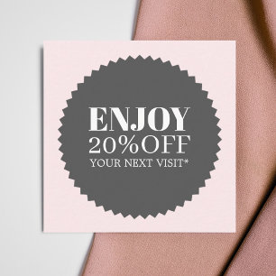 Minimalistisk Elegant Ljust Rosa Salong Butik Rabattkort