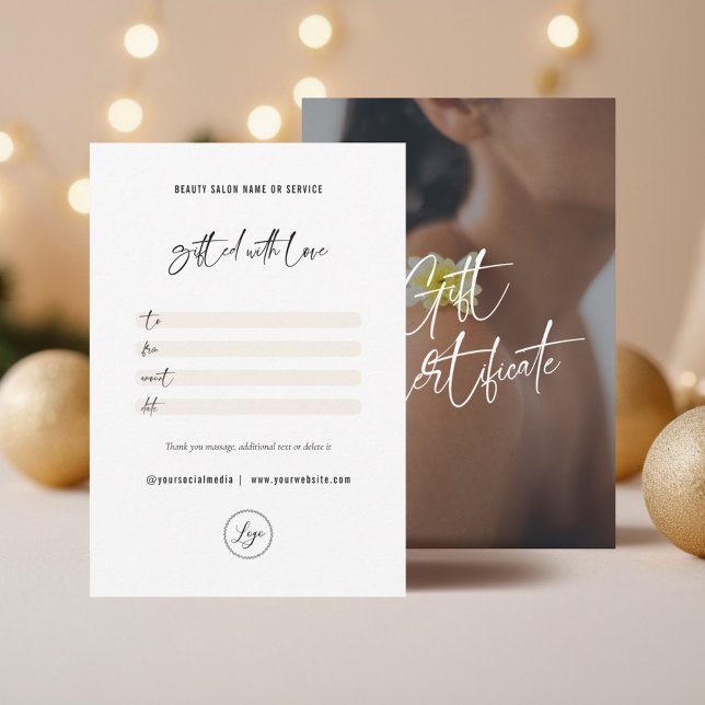 Minimalistisk Elegant Logotypgåva Certifikat Tack Kort (Skapare uppladdad)