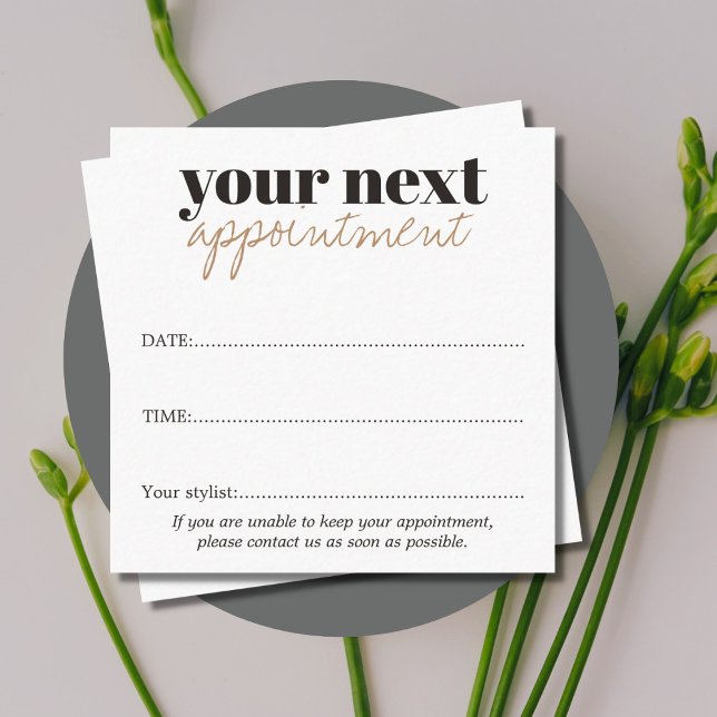 Minimalistisk Elegant med fetstil, svart vit gylle Tidsbeställning Kort (Skapare uppladdad)