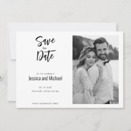 💍 Minimalistisk Elegant med foto Spara Datumet