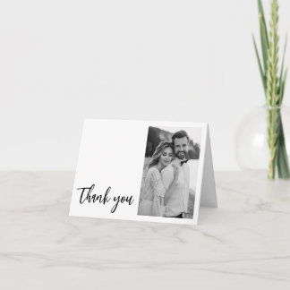 💍 Minimalistisk Elegant med foto Tack Kort