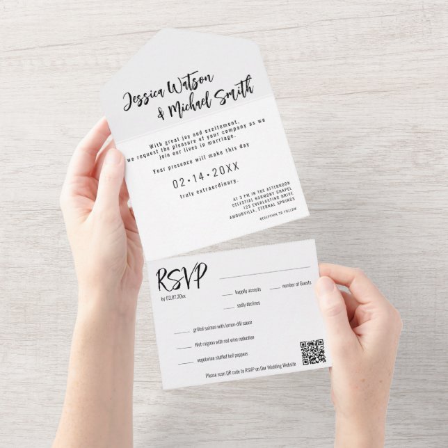💍 minimalistisk Elegant med QR-kod (Tearaway)