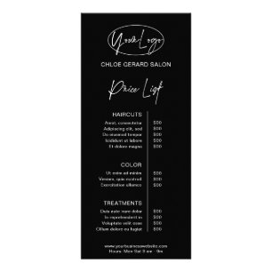 Minimalistisk Elegant - minimal svart modern Pris  Reklamkort