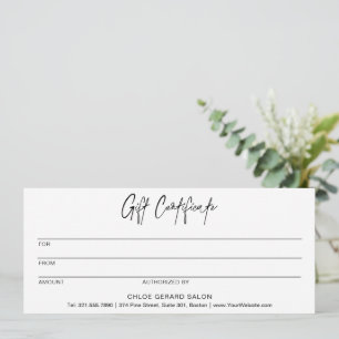 Minimalistisk Elegant - minimum Modern Gift-certif