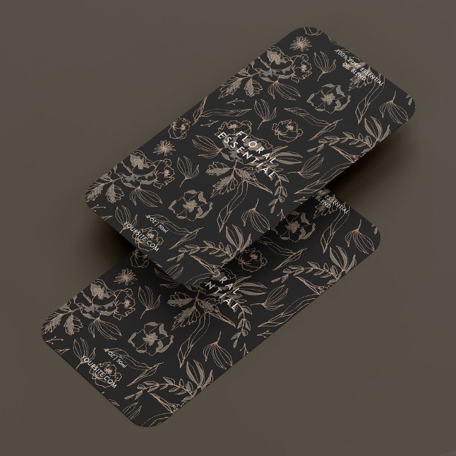 Minimalistisk Elegant Modern Blommigt Black Fraktsedel (Minimalist Elegant Modern Floral Black Label
)