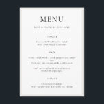 Minimalistisk elegant | Modern Chic enkel Bröllop Meny<br><div class="desc">Ett enkelt,  elegant bröllop-meny-djurutrymmeskort i ett modernt,  minimalistiskt utformat stil med klassisk typografi och en sofistikerad chic. Texten kan lätt vara personlig med menyalternativen för en unik bröllop-design. Om du behöver hjälp med att anpassa den här produkten kontaktar du mig med hjälp av meddelandeknappen nedan så hjälper jag lycklig.</div>