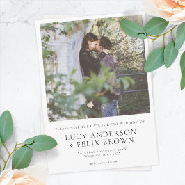 Minimalistisk elegant | Modern Chic Photo Bröllop Spara Datumet