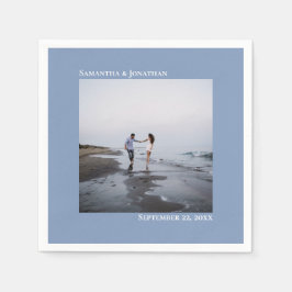 Minimalistisk Elegant Modern Dusty Blue Bröllop Ph Pappersservett