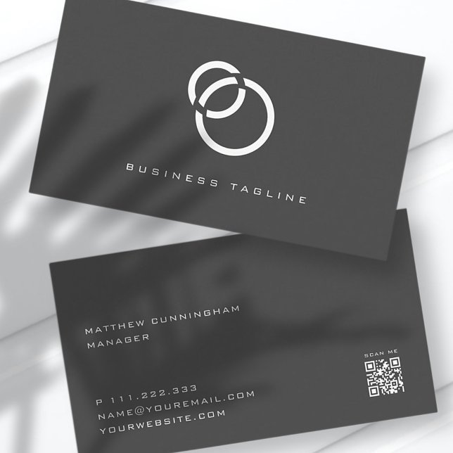 Minimalistisk Elegant Modern enkel sökning QR-kod Visitkort (Skapare uppladdad)