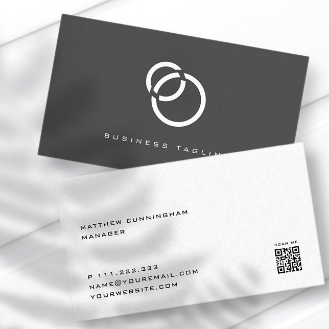 Minimalistisk Elegant Modern enkel sökning QR-kod Visitkort (Skapare uppladdad)