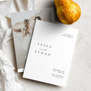 Minimalistisk Elegant Modern Foto Bröllop Inbjudningar