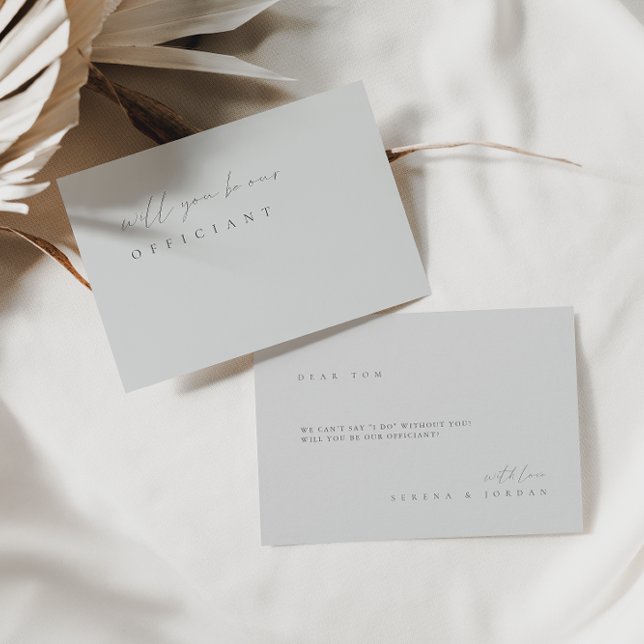 Minimalistisk Elegant Modern Frieri Card för tjäns Inbjudningar (Minimalist Elegant Modern Officiant Proposal Card)
