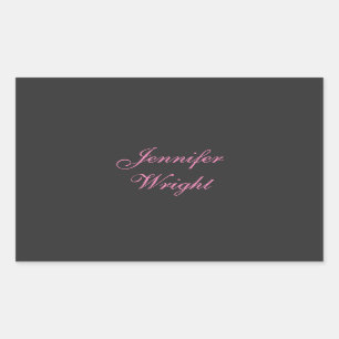 Minimalistisk elegant modern grått rosa feminin rektangulärt klistermärke