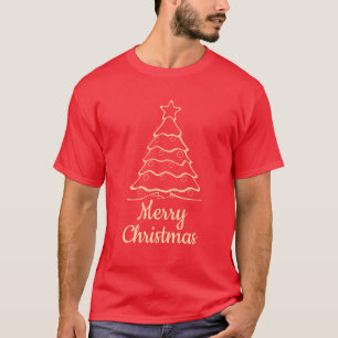 Minimalistisk Elegant Modern Gul Julgran T Shirt