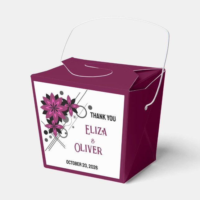 Minimalistisk elegant modern lyx Burgundy blomster Presentaskar (Framsidan Sidan)